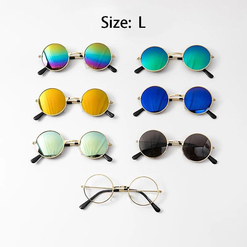 Lunettes de Soleil Ronde pour Chats et Chiens - Lunettes Réfléchissantes, Accessoire Photo Vintage-23-Petmonde