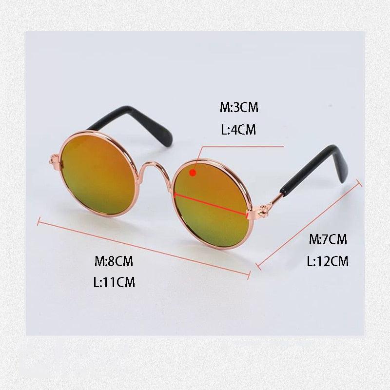 Lunettes de Soleil Ronde pour Chats et Chiens - Lunettes Réfléchissantes, Accessoire Photo Vintage-24-Petmonde