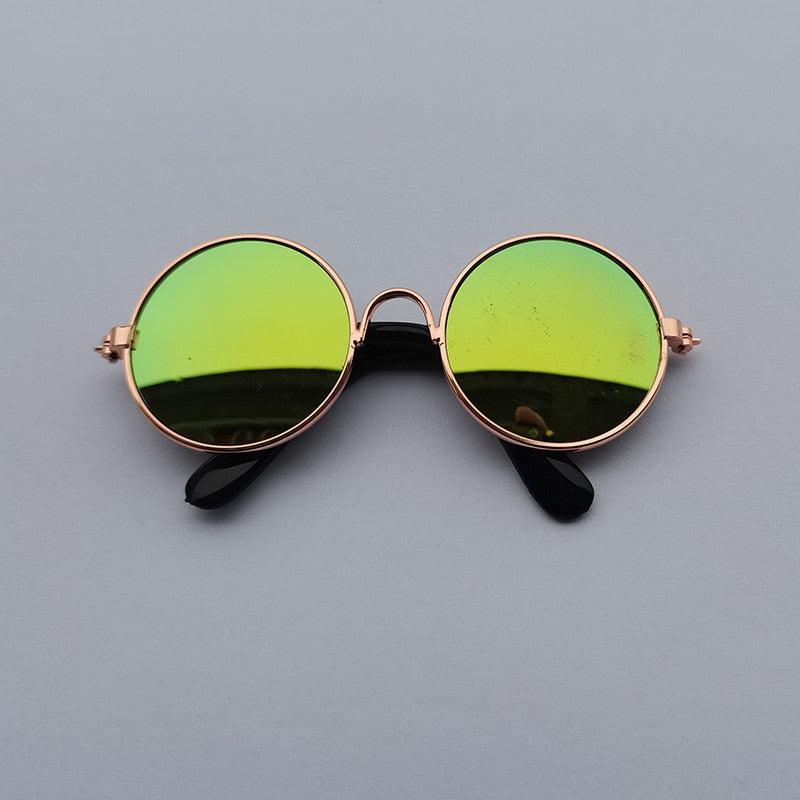 Lunettes de Soleil Ronde pour Chats et Chiens - Lunettes Réfléchissantes, Accessoire Photo Vintage-16-Petmonde