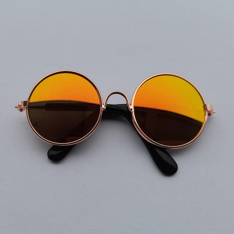 Lunettes de Soleil Ronde pour Chats et Chiens - Lunettes Réfléchissantes, Accessoire Photo Vintage-8-Petmonde