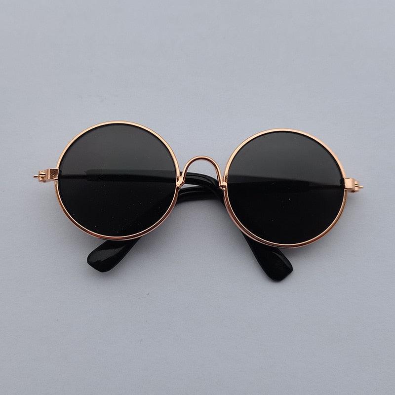 Lunettes de Soleil Ronde pour Chats et Chiens - Lunettes Réfléchissantes, Accessoire Photo Vintage-4-Petmonde