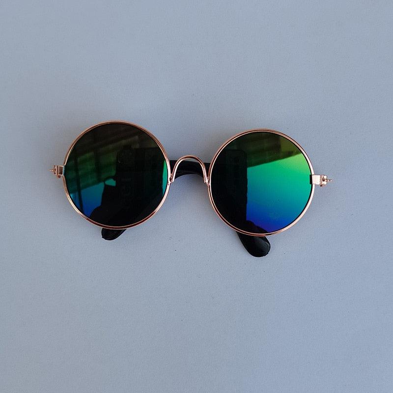 Lunettes de Soleil Ronde pour Chats et Chiens - Lunettes Réfléchissantes, Accessoire Photo Vintage-3-Petmonde