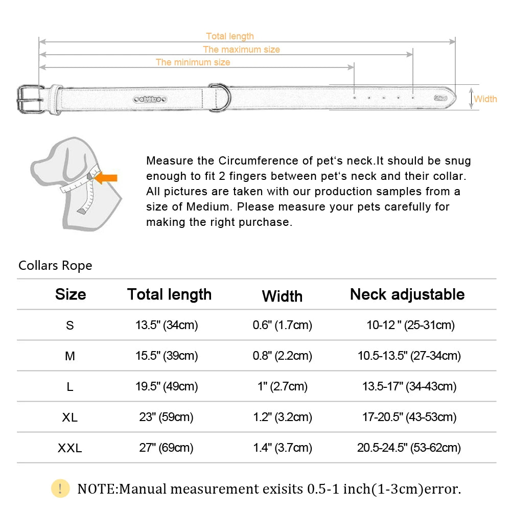 Collier pour Chien Personnalisé en Cuir avec Étiquette d'Identification - Pour Petits, Moyens et Grands Chiens-6-Petmonde