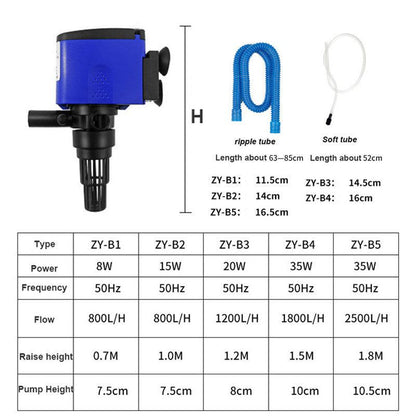 3 en 1 filtre interne submersible, pompe à air et purificateur d'eau pour aquarium-7-Petmonde