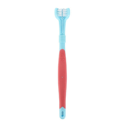 Brosse à dents à trois côtés pour chiens et chats, outil triple-action de soins des dents pour animaux de compagnie-6-Petmonde