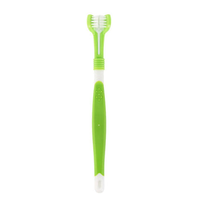 Brosse à dents à trois côtés pour chiens et chats, outil triple-action de soins des dents pour animaux de compagnie-7-Petmonde