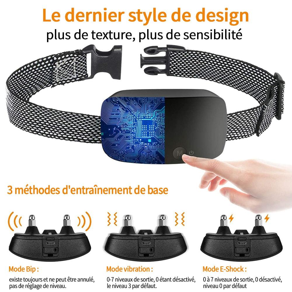 Collier Anti-Aboiement pour Chien, Rechargeable, Étanche, Électrique, IP67-6-Petmonde