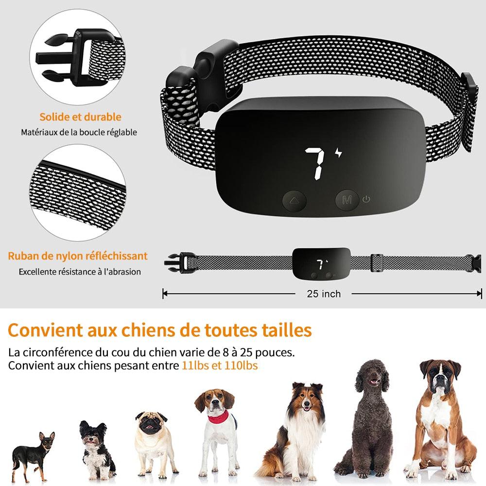 Collier Anti-Aboiement pour Chien, Rechargeable, Étanche, Électrique, IP67-8-Petmonde