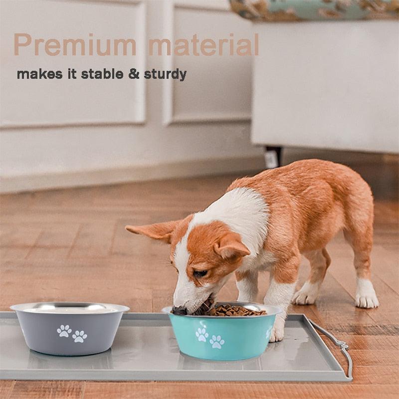 Gamelle en Acier Inoxydable pour Chiens et Chats - Bol et Abreuvoir-6-Petmonde