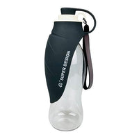 Petmonde-Gourde de Voyage en Silicone Souple pour Animaux de Compagnie, Distributeur d'Eau Portable pour Chens et Chats, Idéal en Déplacement-580ml Noir-Petmonde