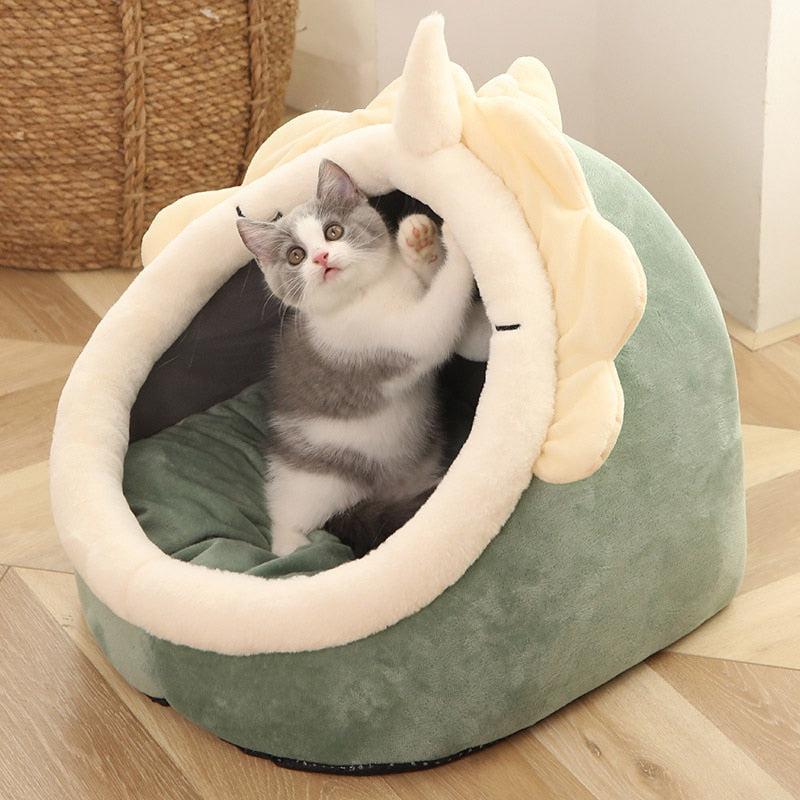 Lit Semi-Couvert Confortable pour Chat - Accessoire Douillet et Sécurisé pour Animaux-6-Petmonde