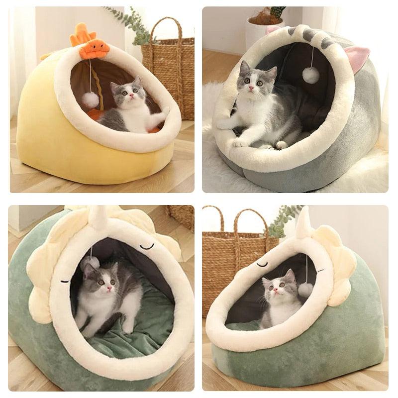 Lit Semi-Couvert Confortable pour Chat - Accessoire Douillet et Sécurisé pour Animaux-7-Petmonde