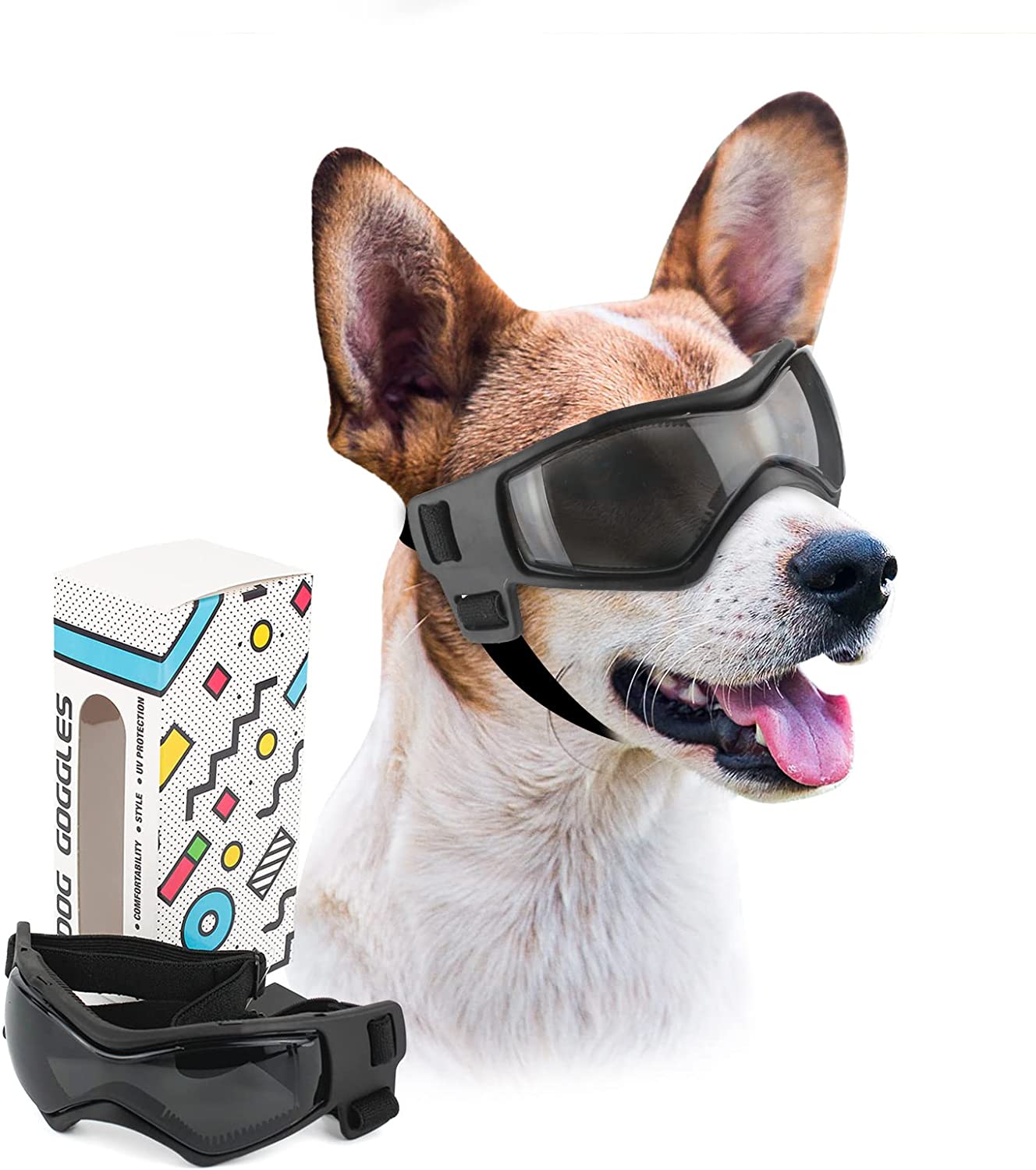 Lunettes de soleil réglables pour chiens de petite et moyenne race, protection UV, faciles à porter, accessoire pour chien-3-Petmonde