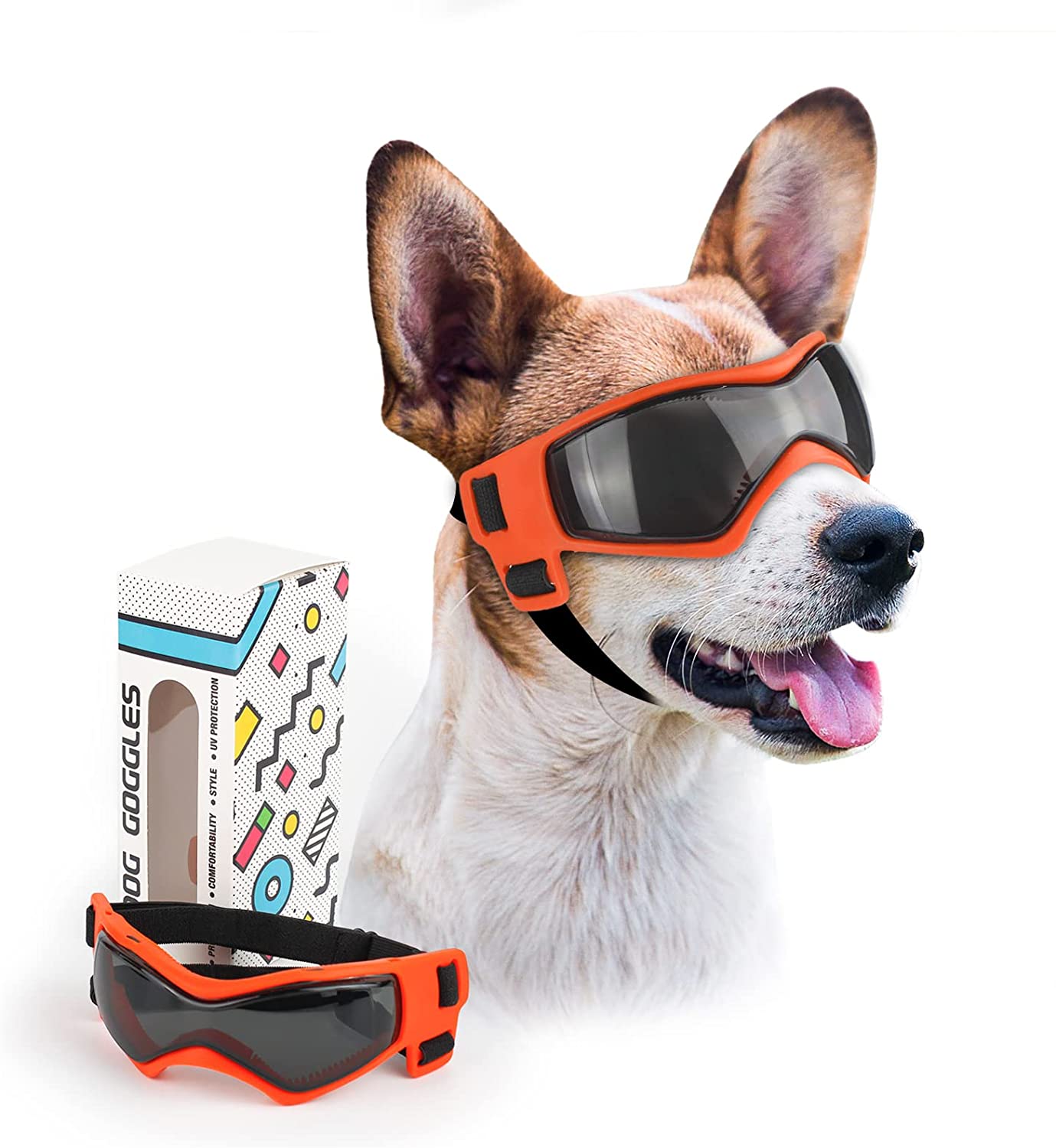 Dog Goggles,Strong Impact Resistance Dog Sunglasses with Adjustable El –  KOL PET