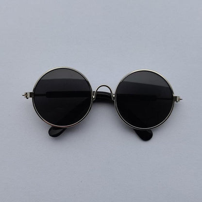 Lunettes de Soleil Ronde pour Chats et Chiens - Lunettes Réfléchissantes, Accessoire Photo Vintage-9-Petmonde
