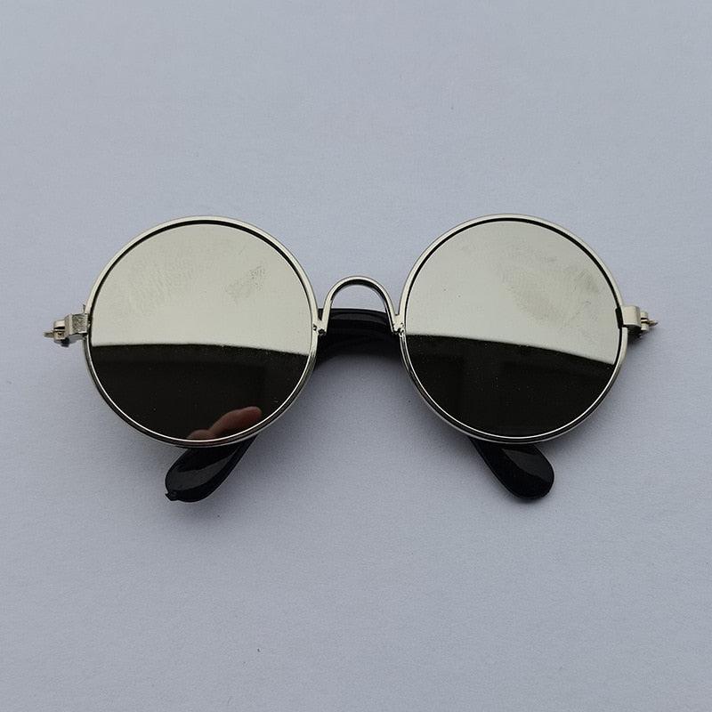 Lunettes de Soleil Ronde pour Chats et Chiens - Lunettes Réfléchissantes, Accessoire Photo Vintage-19-Petmonde
