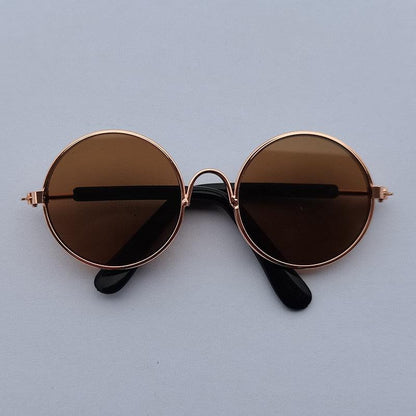 Lunettes de Soleil Ronde pour Chats et Chiens - Lunettes Réfléchissantes, Accessoire Photo Vintage-13-Petmonde