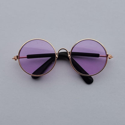 Lunettes de Soleil Ronde pour Chats et Chiens - Lunettes Réfléchissantes, Accessoire Photo Vintage-20-Petmonde