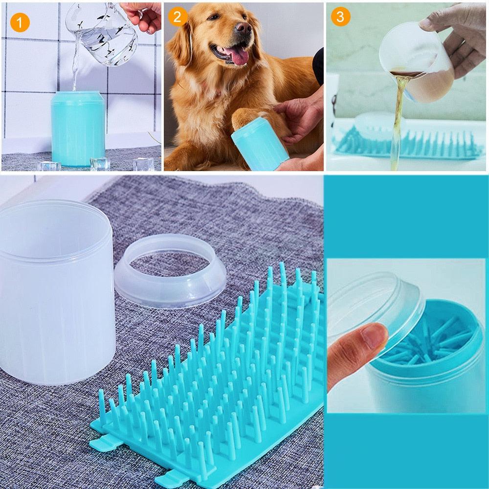 Nettoyeur de Pattes en Silicone Souple pour Animaux de Compagnie – Brosse de Nettoyage pour Chiens et Chats-7-Petmonde