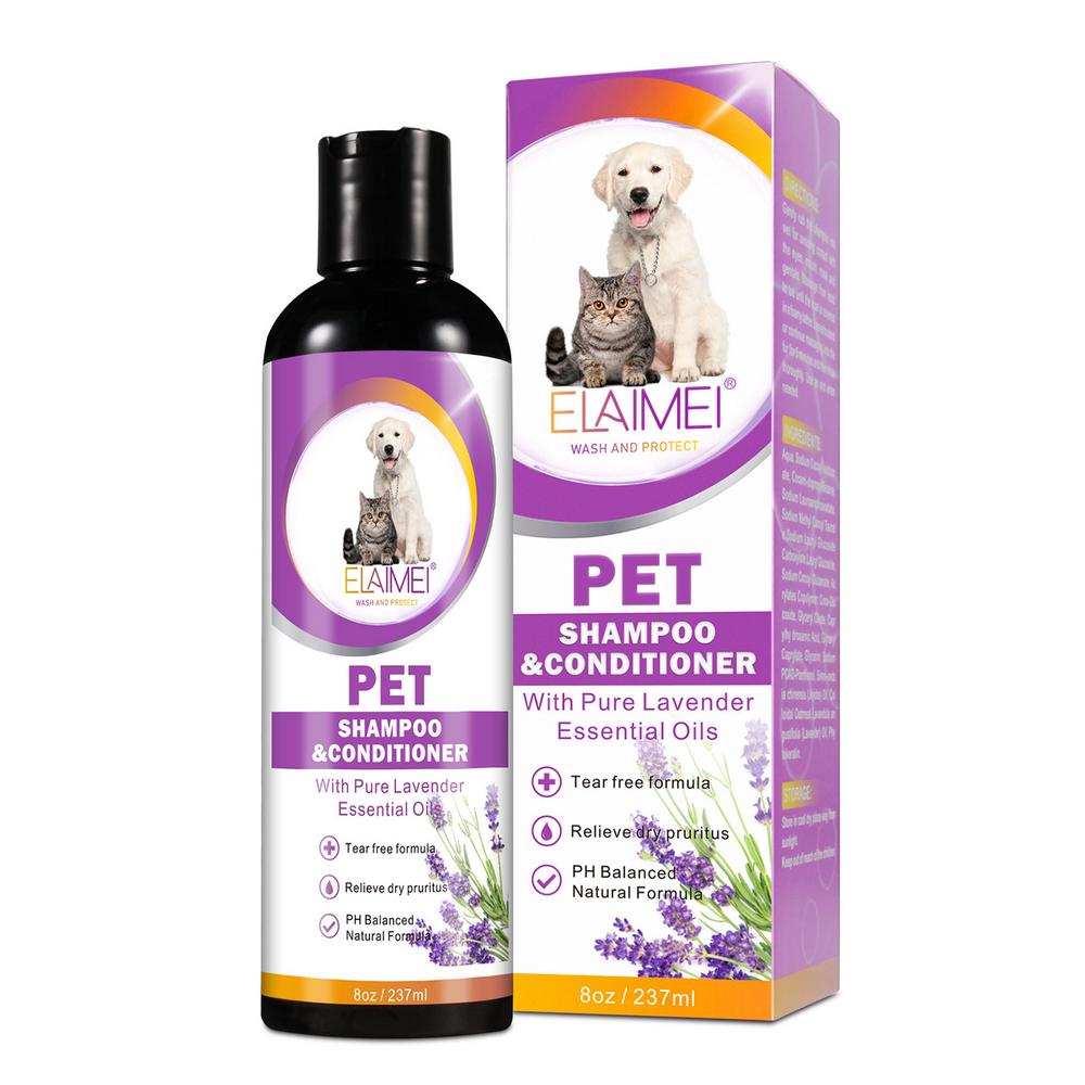 Shampooing adoucissant pour animaux de compagnie, gel douche pour chiot, chien et chat - 237ml-2-Petmonde