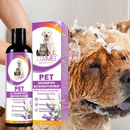 Shampooing adoucissant pour animaux de compagnie, gel douche pour chiot, chien et chat - 237ml-6-Petmonde