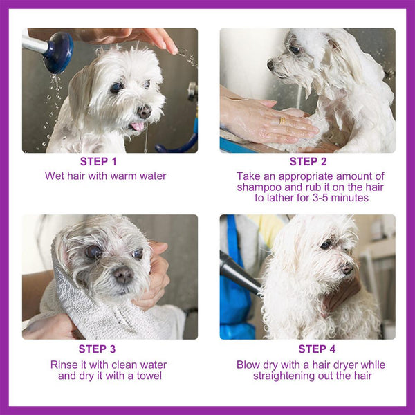 Softening shampoo for pets, shower gel for puppies, dogs and cats