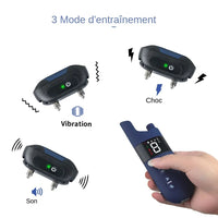 Petmonde-Collier de dressage électrique pour chien, portée de 800 mètres, étanche ip7, avec télécommande - mode sonore et stimulation électrique-Bleu-Petmonde