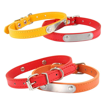 Petmonde-Collier pour Chien Personnalisé en Cuir PU avec Étiquette d'Identification Anti-Perte - Pour Chiens et Chats de Toutes Tailles--Petmonde