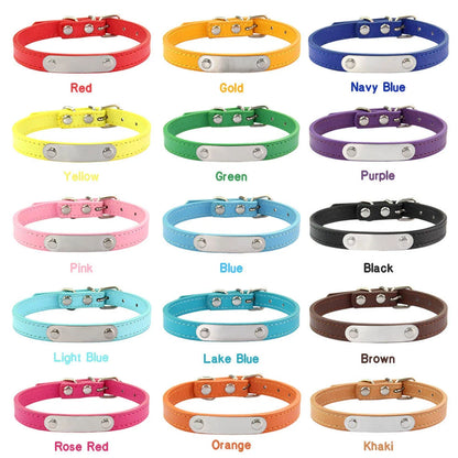 Petmonde-Collier pour Chien Personnalisé en Cuir PU avec Étiquette d'Identification Anti-Perte - Pour Chiens et Chats de Toutes Tailles--Petmonde