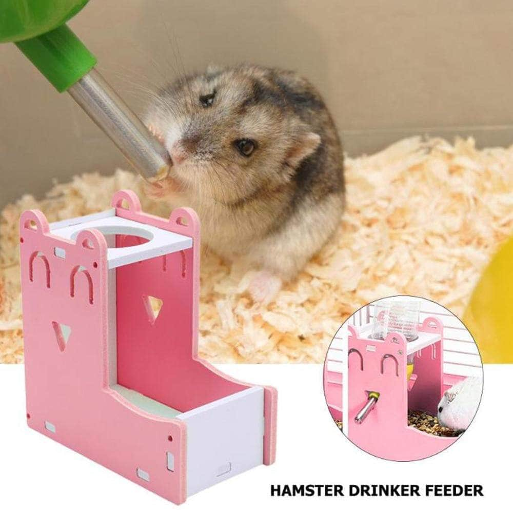 2 en 1 mangeoire abreuvoir distributeur de nourriture pour hamster rongeur gamelle porte-bouteille d'eau accessoire rongeur-5-Petmonde