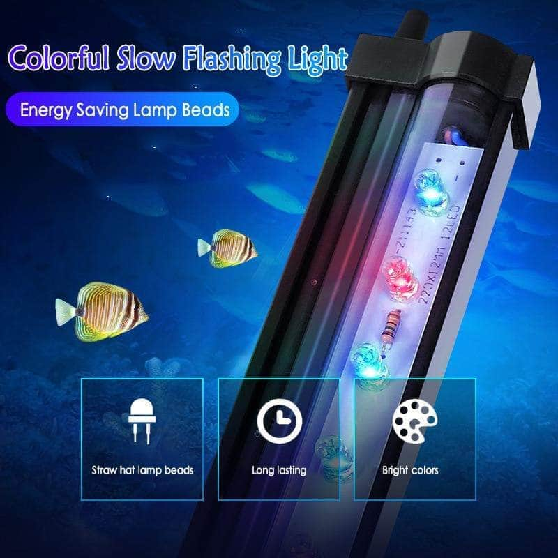 Barre LED éclairage d'aquarium submersible utilisable avec pompe à air 2 en 1 lumière et bulles-1-Petmonde