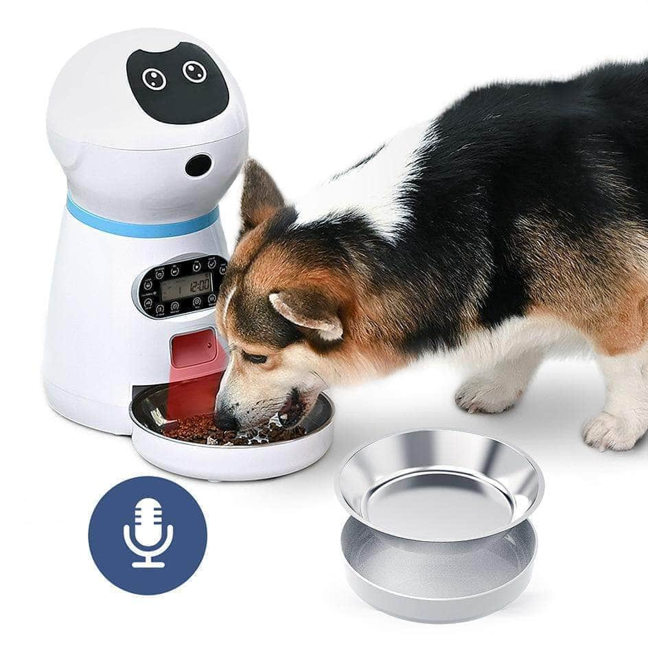 Distributeur Automatique de Croquettes avec Enregistrement Vocal – 4 Repas pour Chien & Chat-9-Petmonde