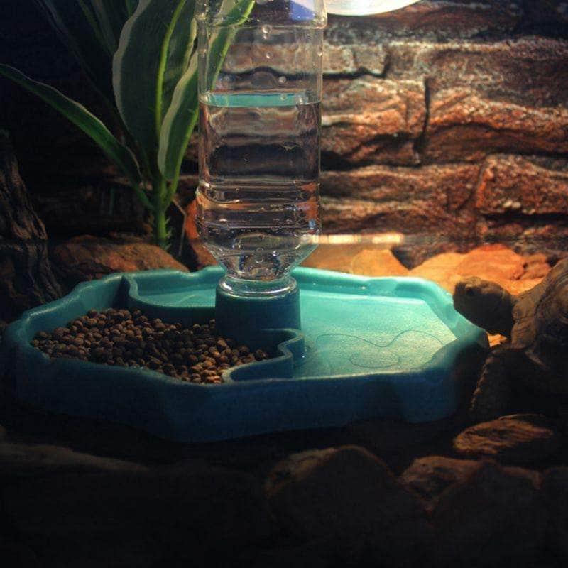 Gamelle Distributeur d’Eau 2 en 1 – Mangeoire avec Fontaine pour Tortues & Reptiles-2-Petmonde