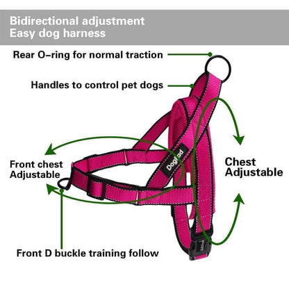 Harnais réfléchissant réglable pour chien gilet durable en nylon de voiture-7-Petmonde