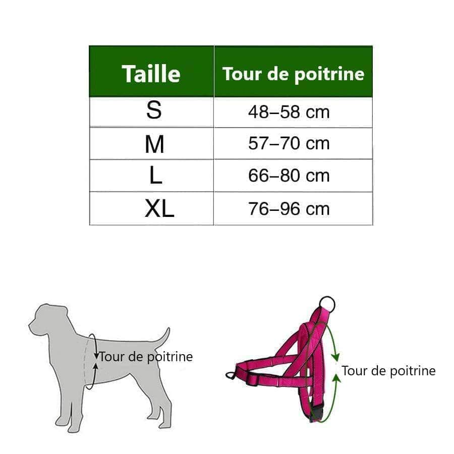 Harnais réfléchissant réglable pour chien gilet durable en nylon de voiture-8-Petmonde