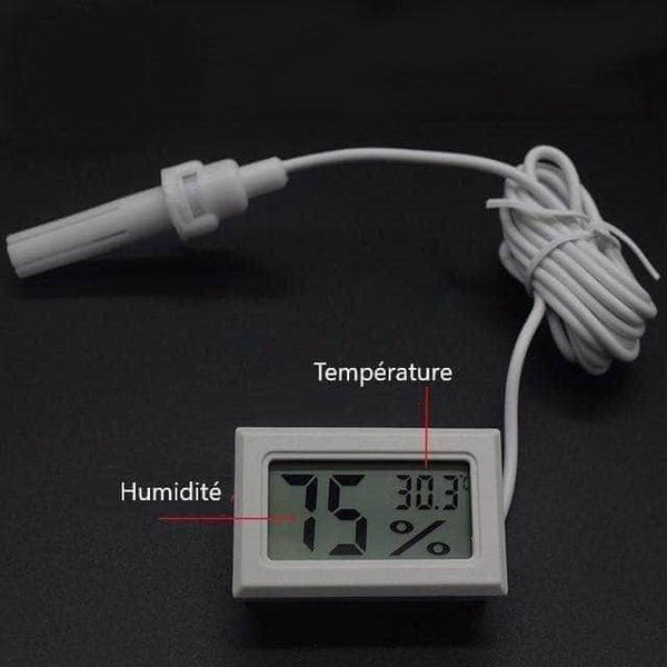 Hygromètre Thermomètre + CABLE SONDE 1m50 + Piles hydrometre BLANC écran  DIGITAL AQUARIUM TERRARIUM VIVARIUM - Cdiscount