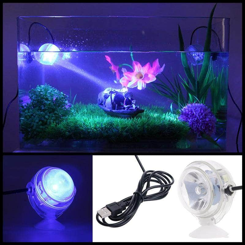 Lumière LED submersible étanche fixation à ventouse pour aquarium-3-Petmonde