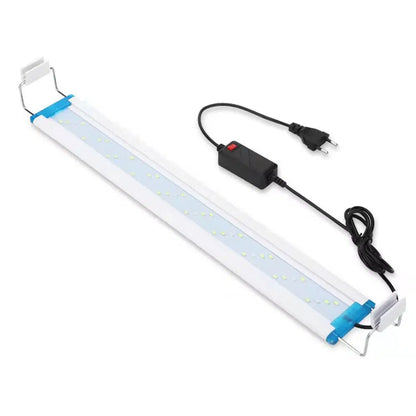 Lumière d'aquarium blanche rampe LED croissance de plantes aquatiques braquettes de longueur réglable 18-72 cm-1-Petmonde