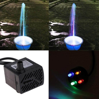 Pompe à eau submersible ultra-silencieuse fontaine avec LED d'aquarium 3W-1-Petmonde