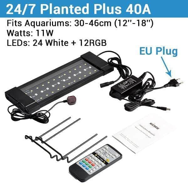 Rampe d'éclairage LED blanc+RGB automatisé 24/7 avec télécommande pour aquarium NICREW-2-Petmonde