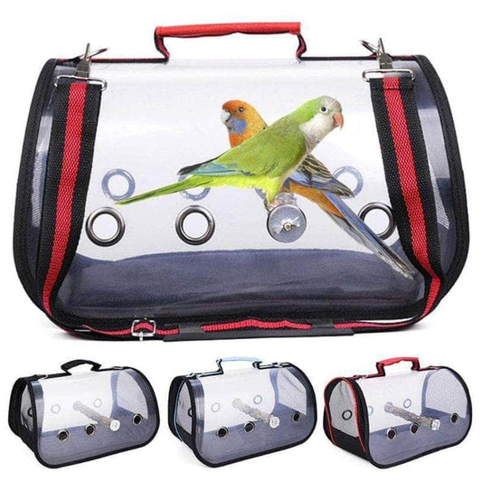 Sac à dos de transport oiseau avec rideaux imperméable anti-soleil cage oiseau transportable avec perche-1-Petmonde