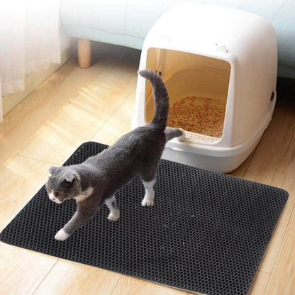 Tapis de Litière Imperméable Double Couche pour Chat - Tapis de Récupération EVA, Antidérapant et Facile à Nettoyer-2-Petmonde